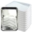 1 Piece 9 Inch Metal Paint Tray with 10 Disposable Tray Liners