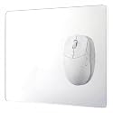 1 Piece Glass Gaming Mouse Pad, Large Hard Surface Mouse Pad, Transparent Frosted Glass Mousepad, Improved Precision and Speed for Professional Gaming and Office Work (350x260x3.2mm, Clear)