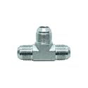 1 Piece Hydraulic 5/8" JIC (7/8"-14) 37° Flare Union Tee, JIC Male x JIC Male x JIC Male T Adapter Steel Plated