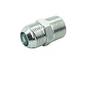 1 Piece Pipe Adapter 3/4" Male 37° Flare JIC x 3/4" Male NPT Plated Steel Hydraulic fitting