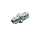 1 Piece Pipe Adapter 5/16" Male 37° Flare JIC(1/2"-20) x 1/4" Male NPT Plated Steel Hydraulic fitting