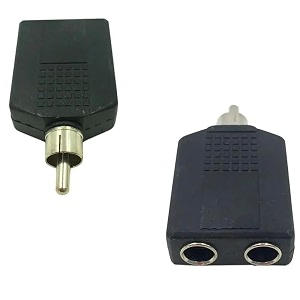 1 rca male to 635mm stereo dual female audio av adapter connector splitter coupler joiner rca male - 2 x 635mm female