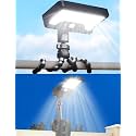1-Second Install Solar Fence Lights, 360° Adjustable Clip on Solar Lights for Fence, 60 LEDs 600LM Motion Sensor Security Light for Fence, Yard, Deck, Camping