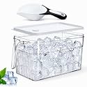 1 Set Ice Bin for Freezer with Lid Scoop, Tall Version, Black White
