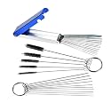 1 Set Jet Cleaning Brushes, Carburetors Carbon Dirt Jet Remove Cleaner 13 Cleaning Wires Set + 10 Cleaning Needles + 5 Nylon Brushes Tool Kit