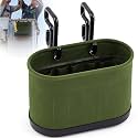 1 Set Military Green Canvas Lineman Tool Bucket Bag with Hook, 15 Pockets