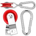 1 Sets 1-3/4" Nylon Pulley and 1/4" Spring Hook for Batting Cage System