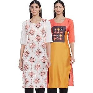 1 Stop Fashion Womens Crepe Regular Kurta
