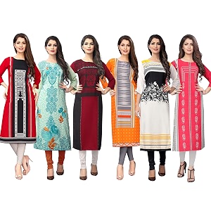 1 Stop Fashion Womens Crepe Straight Kurta