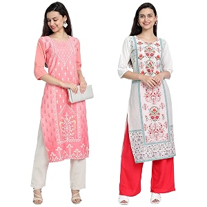 1 Stop Fashion Womens Crepe Regular Kurta