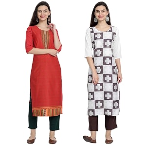 1 stop fashion women39s crape multicolor digital print straight kurtaskurtis pack of 2