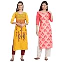 1 Stop Fashion Women's Crape Multicolor Digital Print Straight Kurtas/Kurtis (Pack of 2)