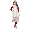 1 Stop Fashion Women's Yellow Heavy Crepe Knee Long Straight Kurti