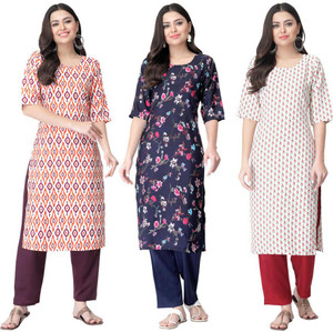 1 Stop Fashion Women Printed Straight Kurta