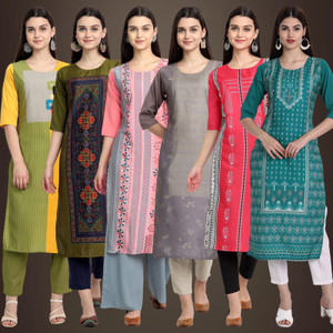 1 Stop Fashion Women Printed Straight Kurta