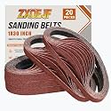 1 x 30 Inch Sanding Belts, 20 Pcs 80 Grits Sander Paper
