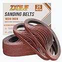 1 x 30 Inch Sanding Belts, 25 Pcs Assorted Grits(40/80/120/180/240)