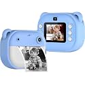 1 Year Warranty Kids Instant Print Digital Camera 12MP Photo Video Recorder with Built in Printer Filters Rechargeable Battery Paper Rolls Fun Toy for Children Gift Camera Set-Blue