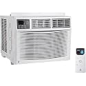 TROPOW 10,000 BTU Window AC Unit, 115V Cools 550 Sq.Ft Spaces, Remote Control with 3 Speeds &amp; Auto Restart, for Bedroom and Living Room, White