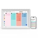 Digital Picture Frame, 10.1 Inch Digital Calendar with 1280 * 800 HD IPS Touch Screen, Smart Photo Frame Built-in 32GB Memory, Auto-Rotate Easy Setup to Share Photos or Videos via AiMOR APP (White)