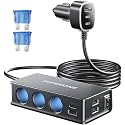 10 in 1 Cigarette Lighter Splitter, SUPERONE 3-Socket Adapter with 7 Ports