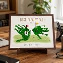 10" Gift for Dad from Kids Custom fathers day "Best Papa By Par” Golf Handprint Craft Keepsake - Personalized Fathers Day Dads Gift from kids daughter son, First fathers day Daddy gift for new dad/Birthday