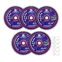 10" Metal Cutting Circular Saw Blade - BRSCHNITT 5pcs Tungsten Carbide Tipped TCT Saw Blades for Iron, Iron Pipe, Ferrous Metals 50T Arbor:1-3/16"/1"/5/8"