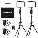 UBeesize 2-Pack LED Video Light Kit, 3000-6500K Dimmable Photography Studio Lights with Tripod Stand &amp; Phone Holder, Video Recording &amp; Streaming Lighting for Makeup, Gaming, YouTube(12-in