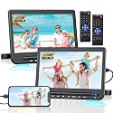 10.1" Dual Headrest DVD Player for Kids, DVD Player for Car with HDMI Input, Car DVD Player Dual Screen AV Out, Portable DVD Player Support USB/CD/DVD, Mounting Brackets and Straps