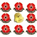 10/50/100/200Pack-Metal Flower Brooch Pins New Veterans Day Poppies Bulk Memorial Day Lapel pin Souvenir Gifts