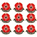 10/50/100/200Pack-Metal Flower Brooch Pins New Veterans Day Poppies Bulk Memorial Day Lapel pin Souvenir Gifts