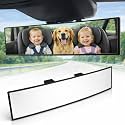 10.6" ICBEAMER Clip On Rear View Mirror | Convex Clear Tint, Panoramic Wide Angle HD Glass, Anti Glare, Universal Fit for Car, SUV, Truck | Eliminates Blind Spots (1 Pack)