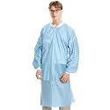 Medical Nation 10 Disposable Lab Coats - Durable 50g SMS Knee Length Reusable Lab Coat Unisex, Knit Cuffs and Pockets, For Dental, Hospitals, Pharmacies, Labs, Clinics- Medical Blue, Extra Small