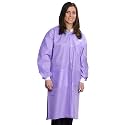 Medical Nation 10 Disposable Lab Coats - Durable Knee Length 50g SMS Reusable Lab Coat with Knit Cuffs and Pockets, Unisex | Perfect for Dental, Hospitals, Pharmacies, Labs, Clinics- Purple, Large