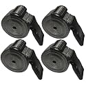 10 feet Long Utility Strap Belt with Quick-Release Buckle Adjustable, for Luggage Bags, Traveling, Bikes, Cars, Outing, (Silver, 4 Pack)