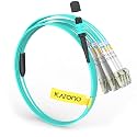 10 ft MTP/MPO to 12 x LC Breakout Fiber Optic Cable Fanout OM3 40G/100G