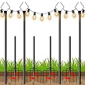 10 ft Outdoor String Light Poles for Outside, 4 Pack Metal Light Poles