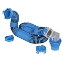 10 Ft RV Sewer Hose, Sewer Hose for RV Camper RV, Sewer Hose Kit with Swivel Fitting - Includes 90 Degree Clear View Sewer Adapter, and 2 Storage Caps