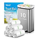 Teivio Medium Clear Trash Bags 10 Gallon 300 Count Kitchen Garbage Bags