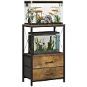 10 Gallon Aquarium Stand with 2 Drawers, Brown