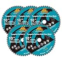10 Inch 50T Metal Circular Saw Blade - 5-Pack EXFEIN Tungsten Carbide Tipped Saw Blade Arbor 1-3/16" for Metal Sheet or Pipe, Angle Iron, Rebar, Ferrous Metals, Non-Ferrous Metals