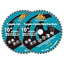 10 Inch 50T Metal Circular Saw Blade - 2-Pack EXFEIN Tungsten Carbide Tipped Saw Blade Arbor 1-3/16" for Metal Sheet or Pipe, Angle Iron, Rebar, Ferrous Metals, Non-Ferrous Metals