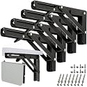 10 Inch Folding Shelf Brackets 4 Pack - 90° Lock Wall Mounted Collapsible