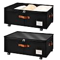 10 inch Height Under Bed Storage with Wheels 2 Pack, Underbed Container