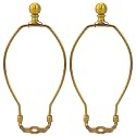 10 Inch Lamp Harp, Antique Gold 2 Set Lamp Harps and Finial, Metal Lamp Shade Harp Holder, DIY Detachable Lampshade Bracket Adapter Hardware, Replacement Table &amp; Floor Light Accessories Repair