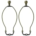 10 Inch Lamp Harp, Bronze 2 Set Lamp Harps and Finial, Metal Lamp Shade Harp Holder, DIY Detachable Lampshade Bracket Adapter Hardware, Replacement Table &amp; Floor Light Accessories Repair