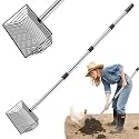 10 Inch Large Metal Chicken Poop Scooper, Detachable Tool 60" Long Metal Chicken Coop Poop Litter Scoop with Stainless Steel Handle, 4 in 1 Multifunctional Chicken Coop Accessories Litter Scooper