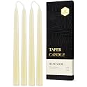10 inch Natural Beeswax Taper Candles 4 Pack, Unscented, Off White