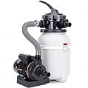 10-Inch Sand Filter Pump System for 3,000–6,500 Gal Above Ground Pools, 1/4 HP Pool Pump & Sand Filter Combo, 2220 GPH Max Flow, 6-Way Multi-Port Valve, 1.25"/1.5" Hose Adapters