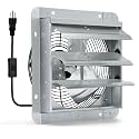10 Inch Shutter Exhaust Fan, Wall Mount Attic Fan with Power Cord for Greenhouses, Sheds, Garages, Chicken Coops, Barns Ventilation, 820 CFM